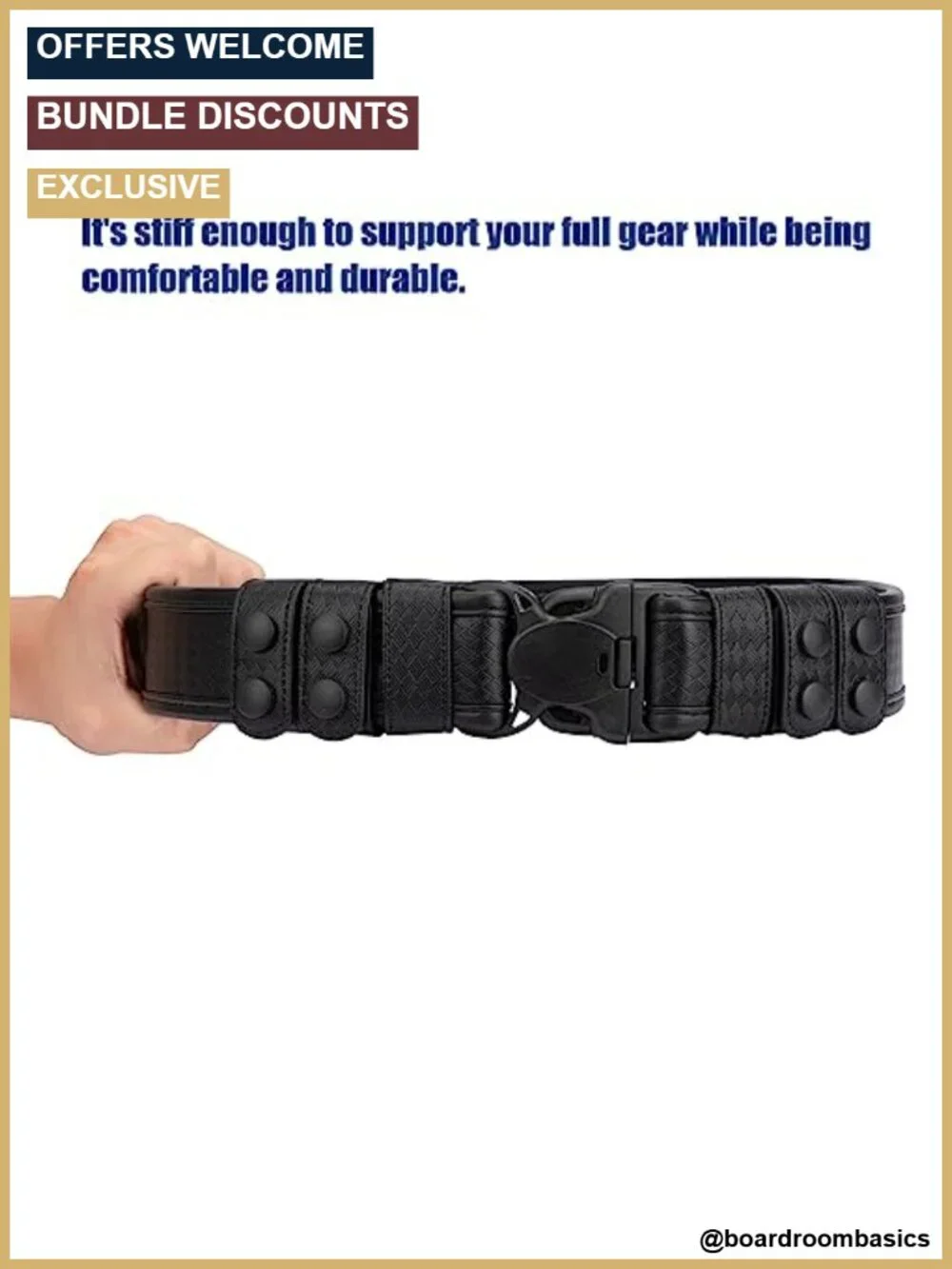 Basketweave Duty Belt with Loop Lining and Hook Inner Belt